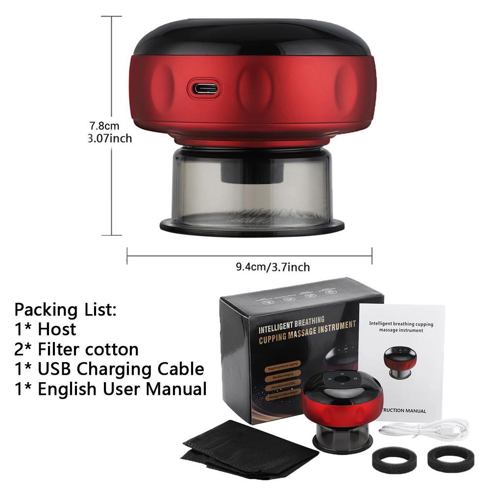 Smart Cupping Massager, Red Light Cupping Set with 2 Modes, Electric Cupping Kit with 12 Levels Heat & Suction, Full Body Relaxation Tool for Arm Neck Shoulder Back Leg