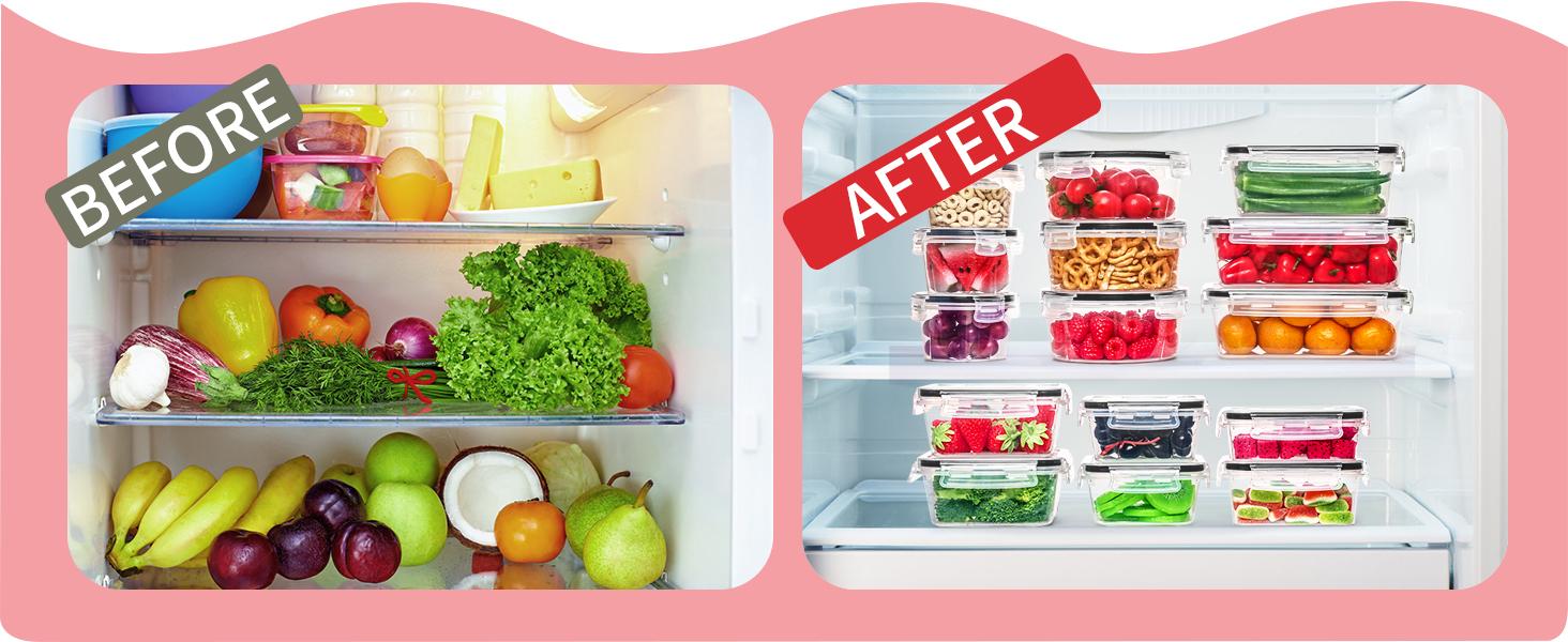 36 Pack Food Storage Containers (18 Airtight Kitchen Storage & 18 Lids), Plastic BPA-Free Meal Prep Container for Pantry Organizers and Storage with Free Labels & Marker