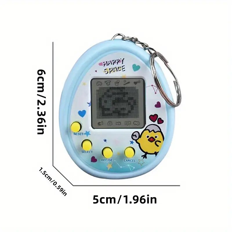 Compact Digital Virtual Pet Keychain Car Charm - Pocket-Sized Tiny Console Charm, 90s Nostalgic Electronic Handheld Game Console, Plastic Car Interior Decoration, Compact Device with Engagement Feature, Random Color