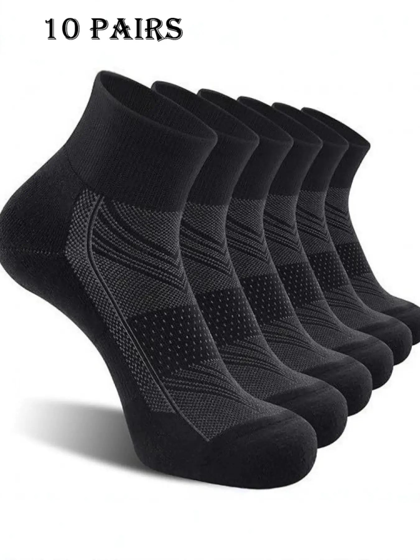 10 Pairs Men's Thick Short Tube Socks, Athletic Tube Socks, Sport Running Socks, Ideal for Sports and Daily Wear, Comfortable and Durable Footwear Accessories