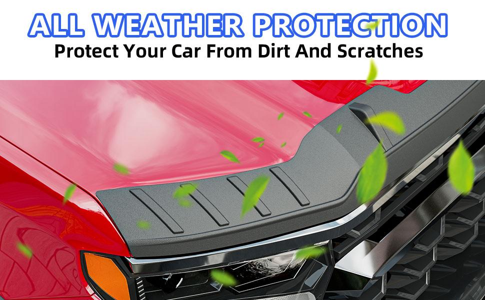 Hood Deflector Compatible With 2019-2024Chevy Silverado 1500 Protector Tpe ShieldReplacement For Accessories Car Side Sun Visor Curtain Heat Insulator Glos