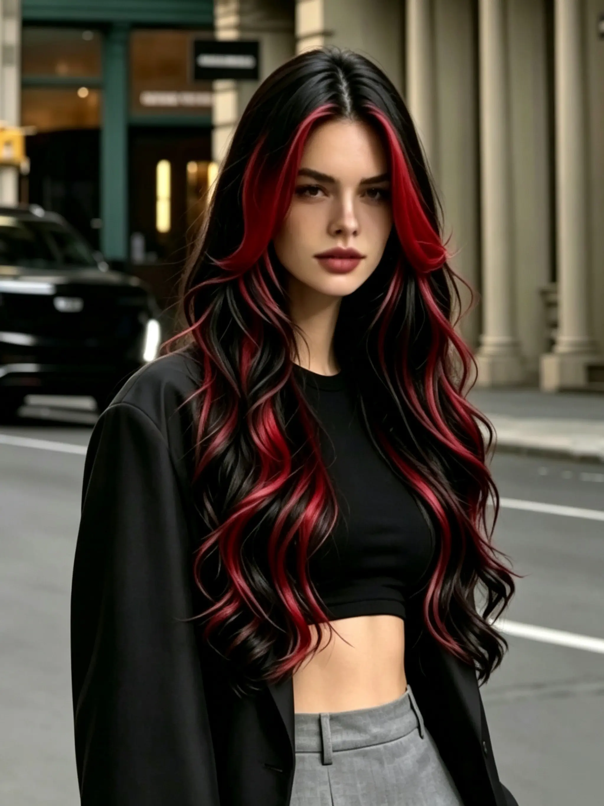 Long Wavy Wig Highlights Base, High Heat Synthetic Fiber Wigs, Versatile for Parties, Halloween, Role Play, Stage Performances