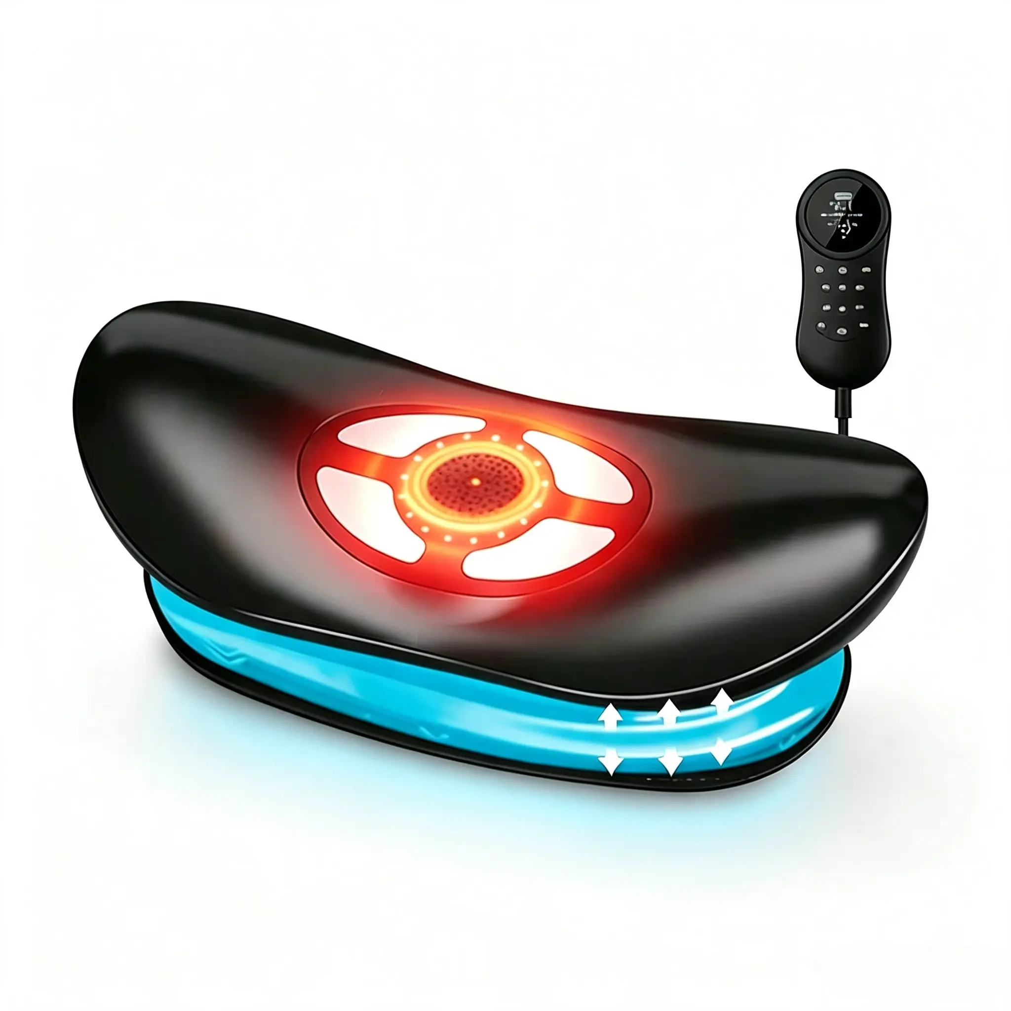 Smart Lumbar Waist Massager - Ergonomic Waist Curvature, Pulse Hot Compress, 3-Speed Auto Mode + 3-Speed Airbag Stretching, Rocking Lift for Back Pain & Lumbar Disc Protrusion