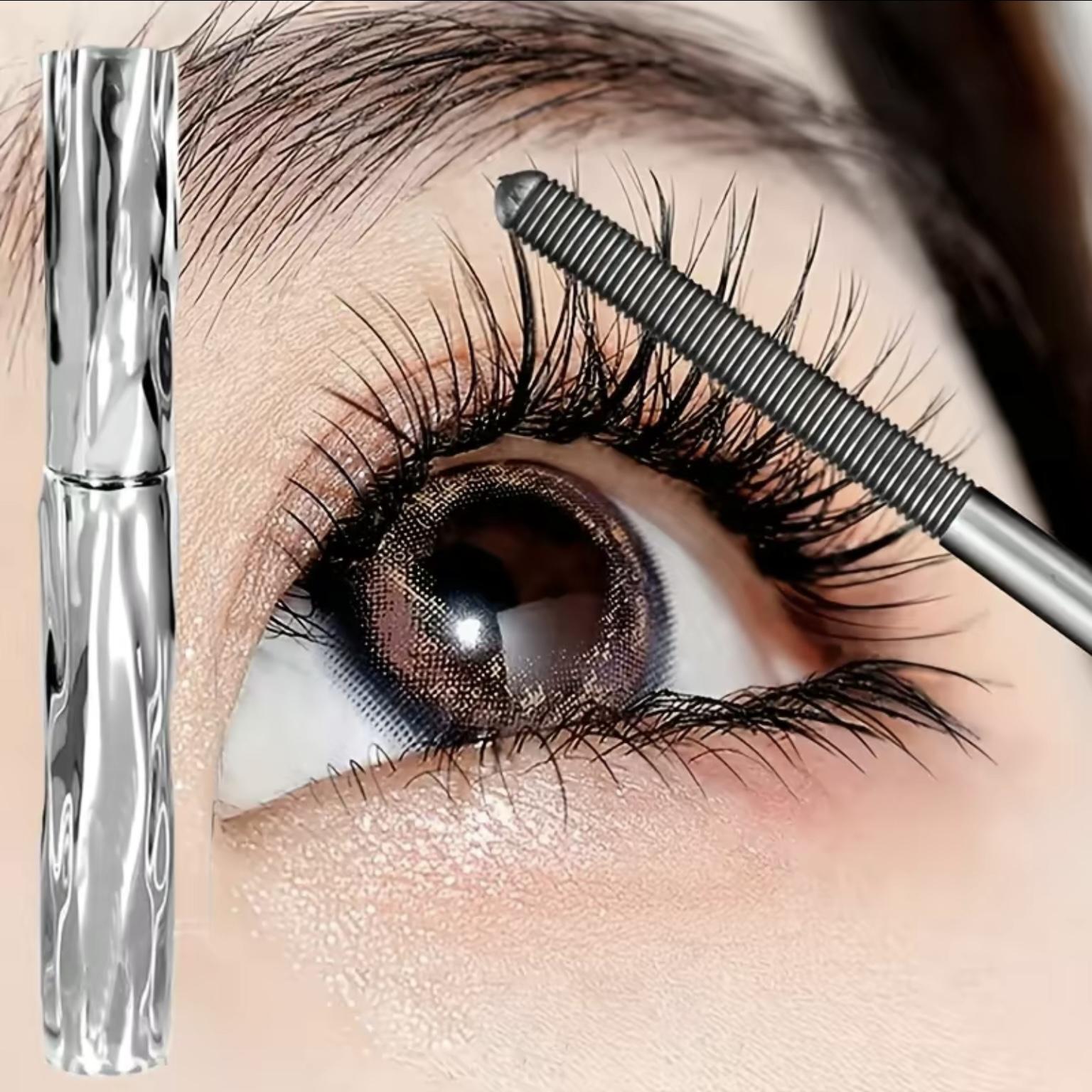 Curl and Lengthen Mascara Steel Tube Mascara,Free eyelash curler–Waterproof quick-drying curling mascara,Special Spiral Brush Head,Easy to Apply,Long-Lasting Volumizing Eyelash,can create long,thick,three-dimensional long-lasting eyelashes,girl's favorite