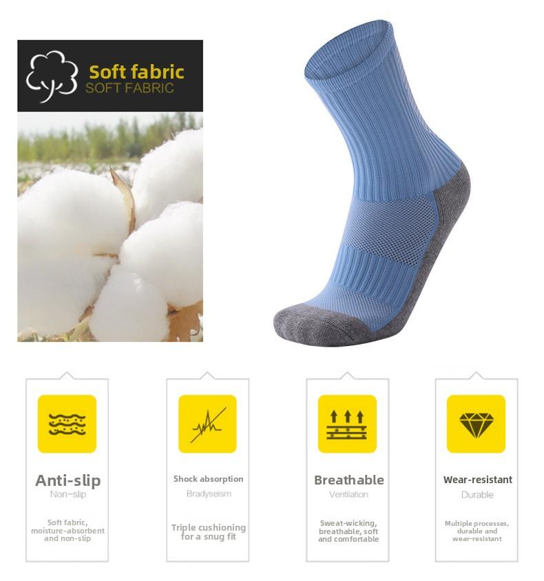 dispensing non-slip socks, wear-resistant sweat-absorbing and breathable sports socks, adult thickened towel bottom, medium tube football socks