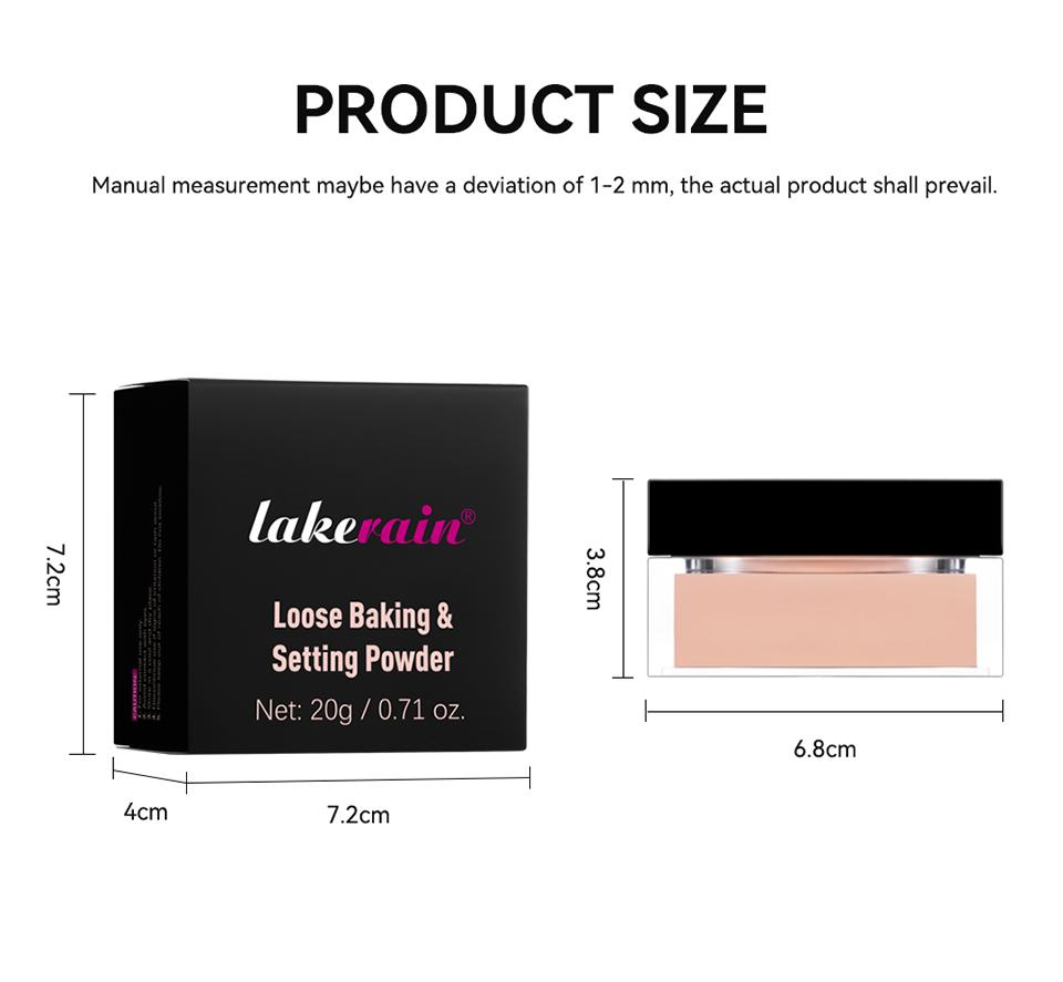 Monochrome Loose Baking&Setting Powder Long Lasting Oil Control Natural Face Matte Waterproof BrighTening Loose Powder Makeup