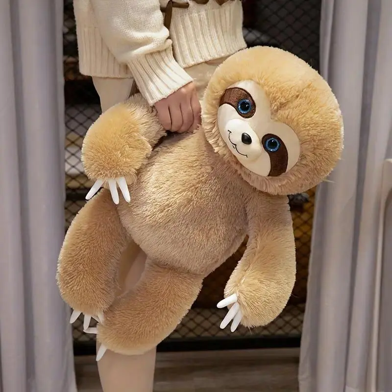 Unisex Cute Sloth Soft Plush Toy - Stuffed Animal Plushie, Cartoon Pillow for Bedroom, Birthday & Festival Gift, Cartoon Sloth Pillow, Cute Collectibles, Aesthetic Room Plush