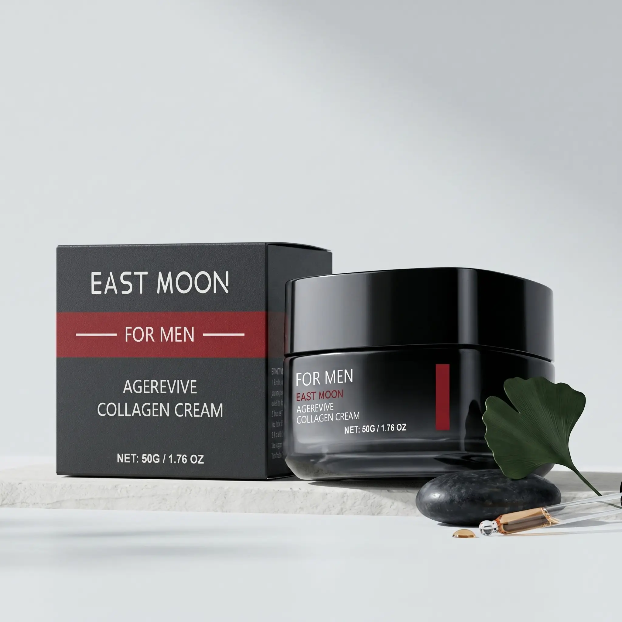 Men's Hyaluronic Acid Collagen Moisture Cream (50g), Lightweight Non-Greasy, Boosts Skin Elasticity, Nourishes Facial Skin, Brightening Face Cream