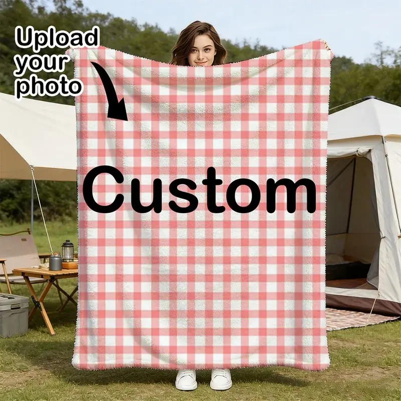 1 Piece Customizable Personalized Photo Outdoor Blanket - Modern Style, Soft for All Seasons, Upload Your Own Images for Home, Travel, Outdoor Camping, Picnics, and Office Use - Ideal Gift for Birthdays, Anniversaries, Holidays, Personalized Decorations |