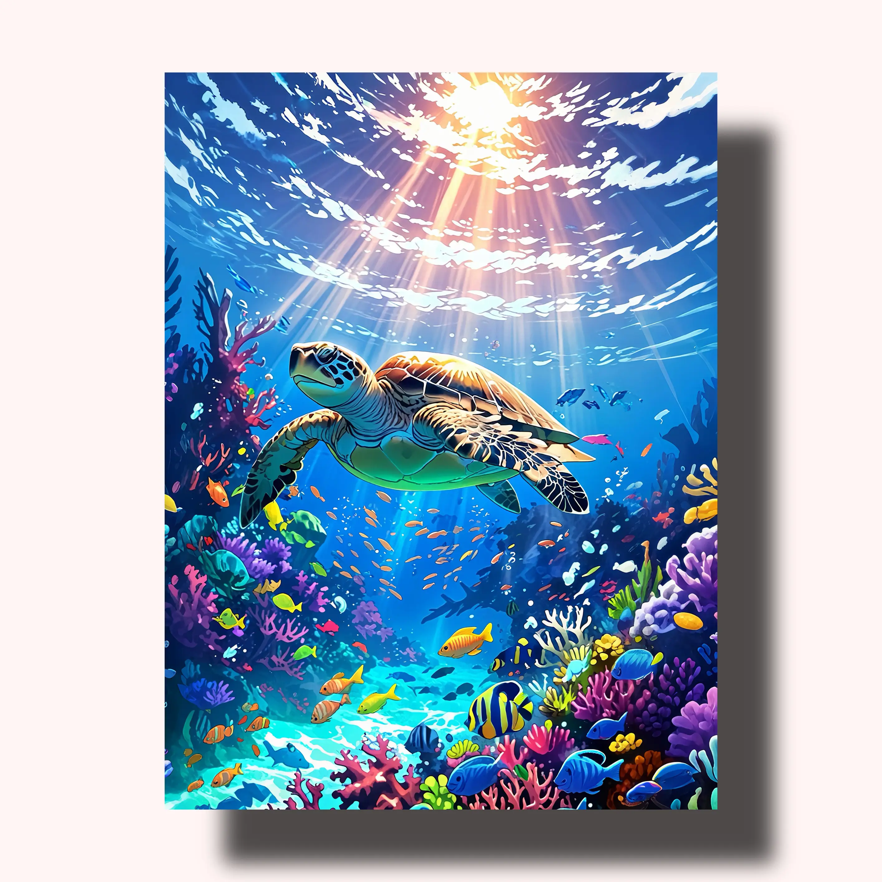 Adult Vibrant Tropical Ocean Sea Turtle Paint by Numbers Kit - DIY Painting Supplies for Toys & Hobbies, Ideal for Adults' Birthdays with Clean Details