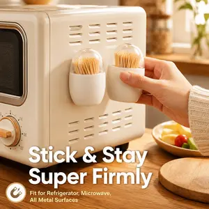 Magnetic Toothpick Holder, Creative Egg Shape Design, Cute Cartoon Magnet Refrigerator Sticker, Wall-Mounted Toothpick Organizer