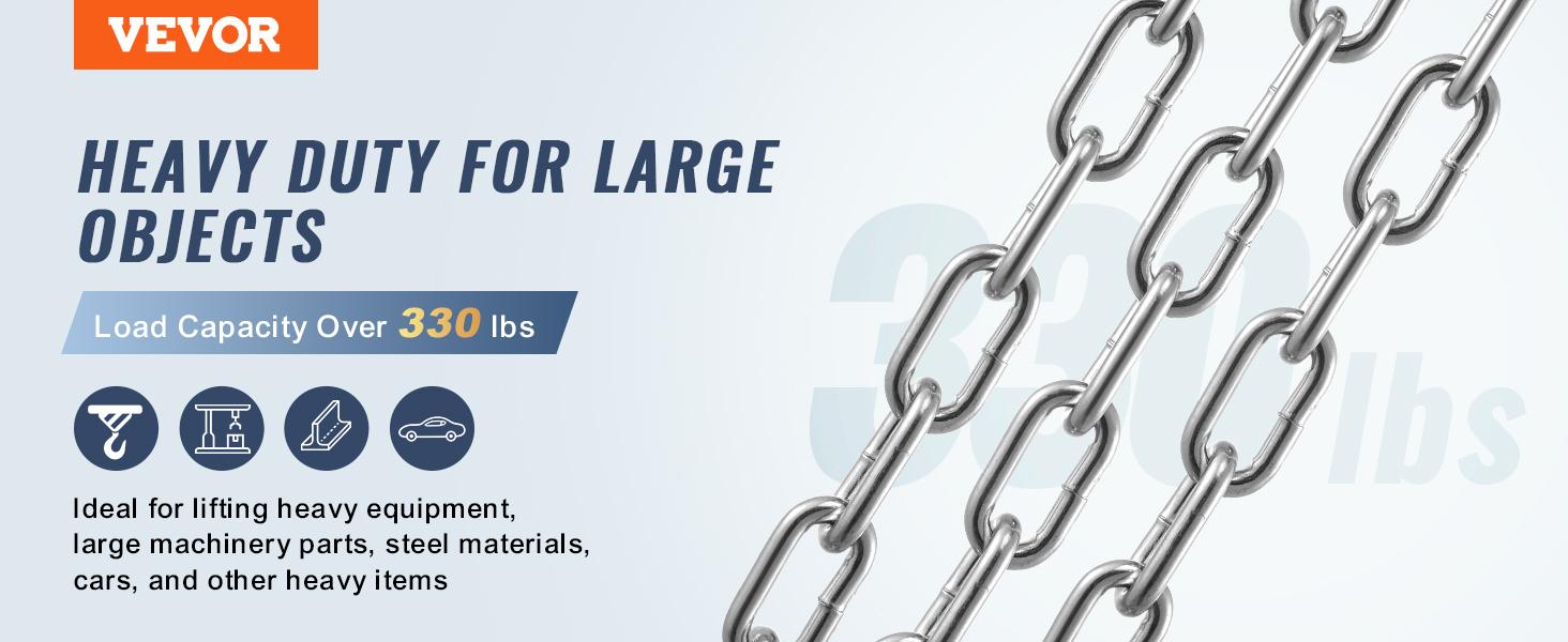 TikTokShopBlackFridayVEVOR Proof Coil Chain, 1/8" x 100', 330 lbs Safe Working Load, Zinc Plated Proof Tested Coil Chain with Two Quick Links, Galvanized Carbon Steel Link Chain for Towing, Hanging, Camping, Pet Towing TikTokShopBlackFridayVEVOR Proof Coil Chain, 1/8" x 100', 330 lbs Safe Working Load, Zinc Plated Proof Tested Coil Chain with Two Quick Links, Galvanized Carbon Steel Link Chain for Towing, Hanging, Camping, Pet Towing