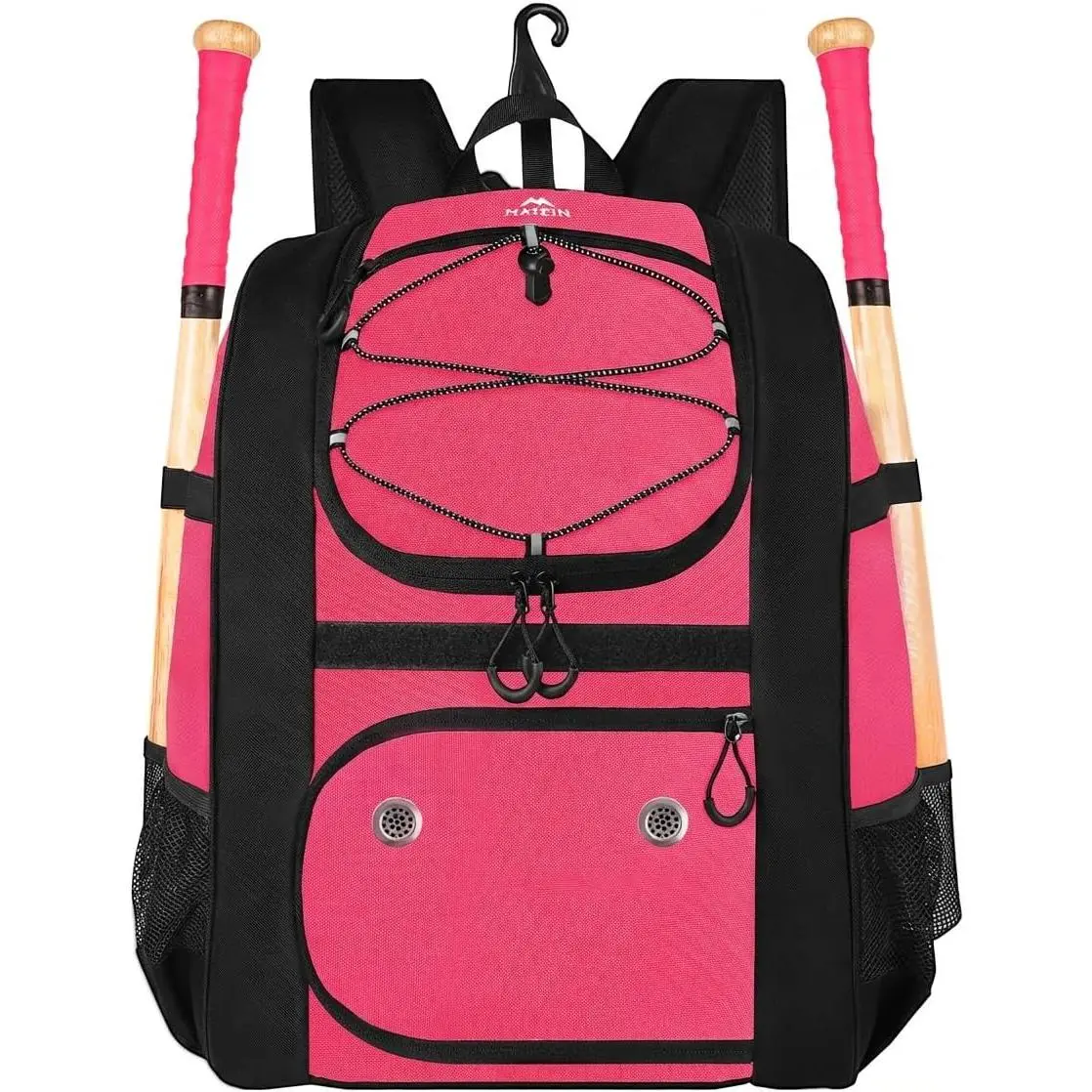 Softball Bag, Lightweight Baseball Backpack with Shoe Compartment, Baseball Bag with Fence Hook for TBall Bat & Equipment, Softball Gifts Catchers Backpack for Women Fit Catcher’s Mitt, Helmet