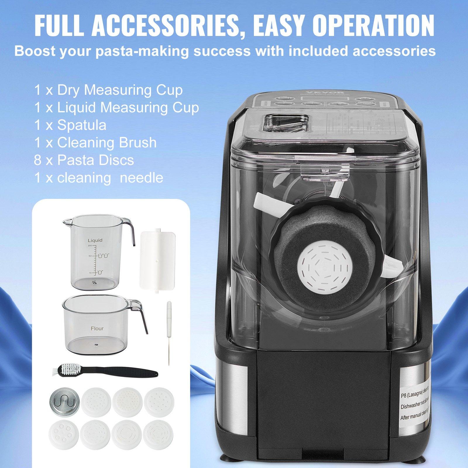 VEVOR Electric Pasta Maker, 150W Automatic Noodle Maker Machine with 8 Pasta Shapes, 4 Intelligent Modes, 500g Flour Capacity Pasta Maker Machine with Measuring Cups, Cleaning Brush for Home Kitchen VEVOR Electric Pasta Maker, 150W Automatic Noodle Maker Machine with 8 Pasta Shapes, 4 Intelligent Modes, 500g Flour Capacity Pasta Maker Machine with Measuring Cups, Cleaning Brush for Home Kitchen