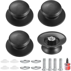 Bakelite Pot Lid Knobs with Stainless Steel Components, Cookware Replacement Handles for Pots, Pans, Saucepans, Glass Covers, Kitchen Accessory