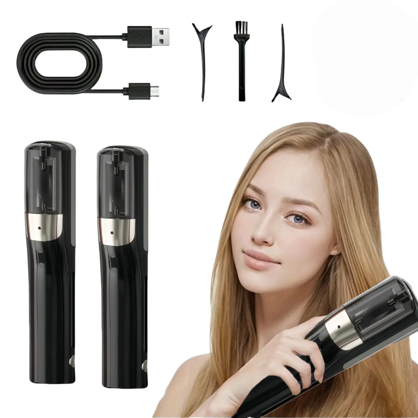C-Shaped Rechargeable Electric Hair Trimmer, Automatic Hair Clipper for Home Salon Use, Summer Father's Day Grooming Gift
