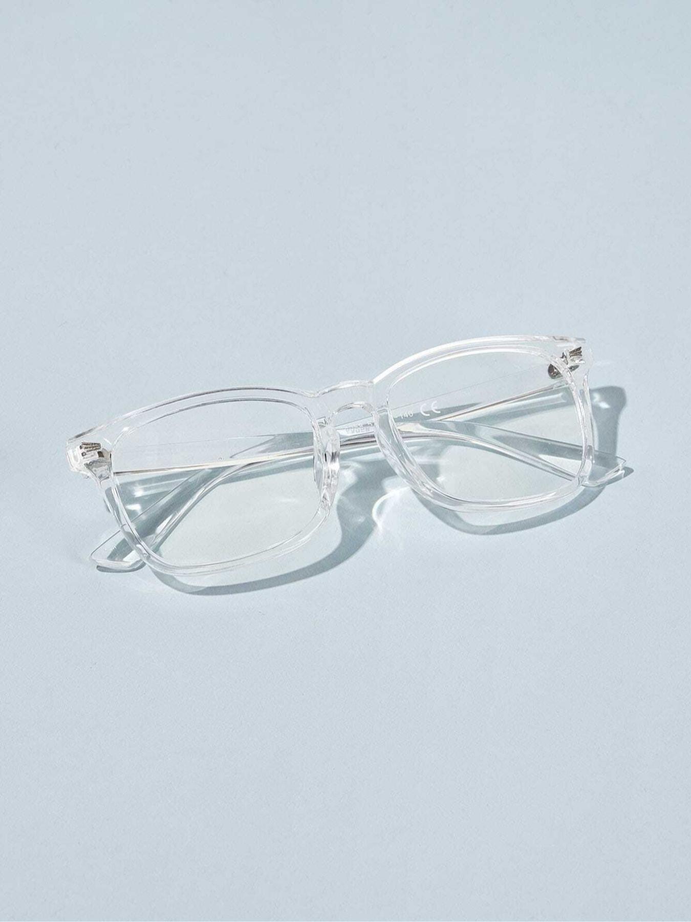 Square Frame Anti-blue Light Glasses, Fashion Transparent Glasses for Women & Men, Fashion Eyeglasses for Work, Daily Clothing Decor, Perfect for Student Daily Use, Square Frame Eyewear