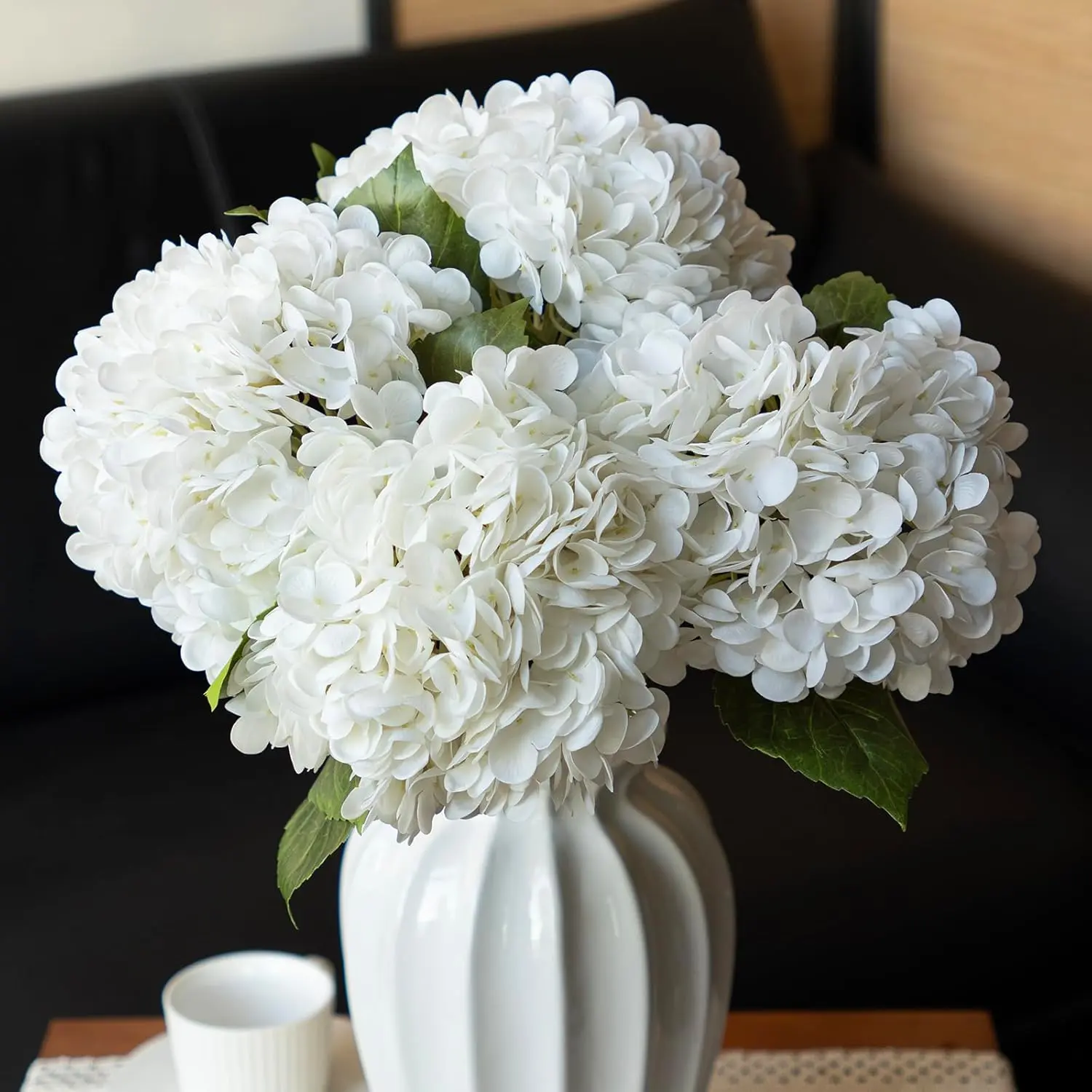 12Pcs 22" Lifelike Long Stems Real Soft Touch Latex Hydrangea Artificial Flowers, Full Faux Centerpiece for Wedding, Home Decor, Multiple Sets Available (Mixed Hues Option), Washable