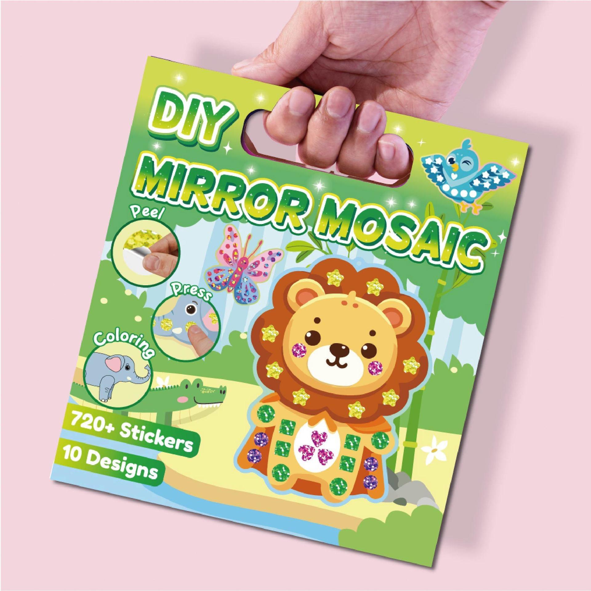 Kids Craft Mosaic Sticker Set for DIY Art and Early Education Gift with Shiny Mirror Finish