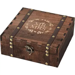 Mr and Mrs Wedding  Box for Couples,  Shower Gifts for Bride to Be, 2026 Engagement  for Newly Engaged Couple, Wooden Memory Boxes with