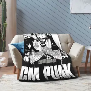 American Wrestling Star Punk Art Blanket |   Comfortable flannel material, suitable for home, office, and travel; a perfect gift for friends and family; durable polyester fabric, suitable for all seasons.
