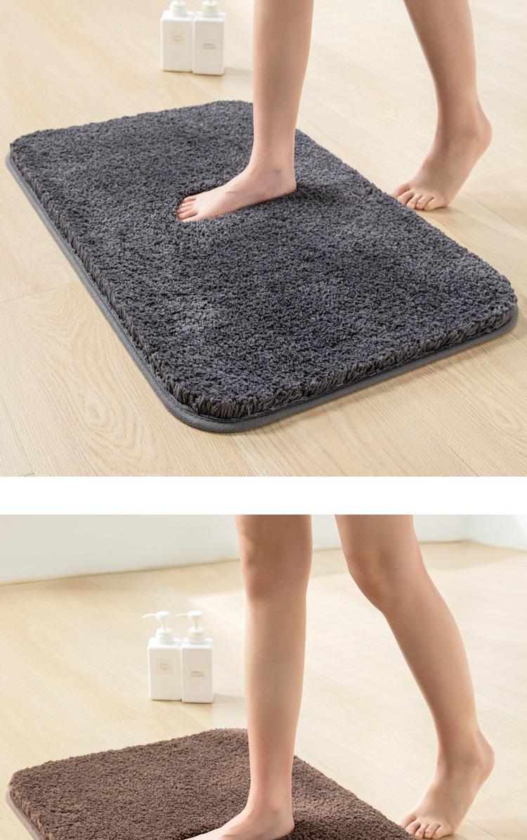 Plush thickened floor mat, simple bathroom absorbent doormat, square foot pad, non-slip mat for the bathroom