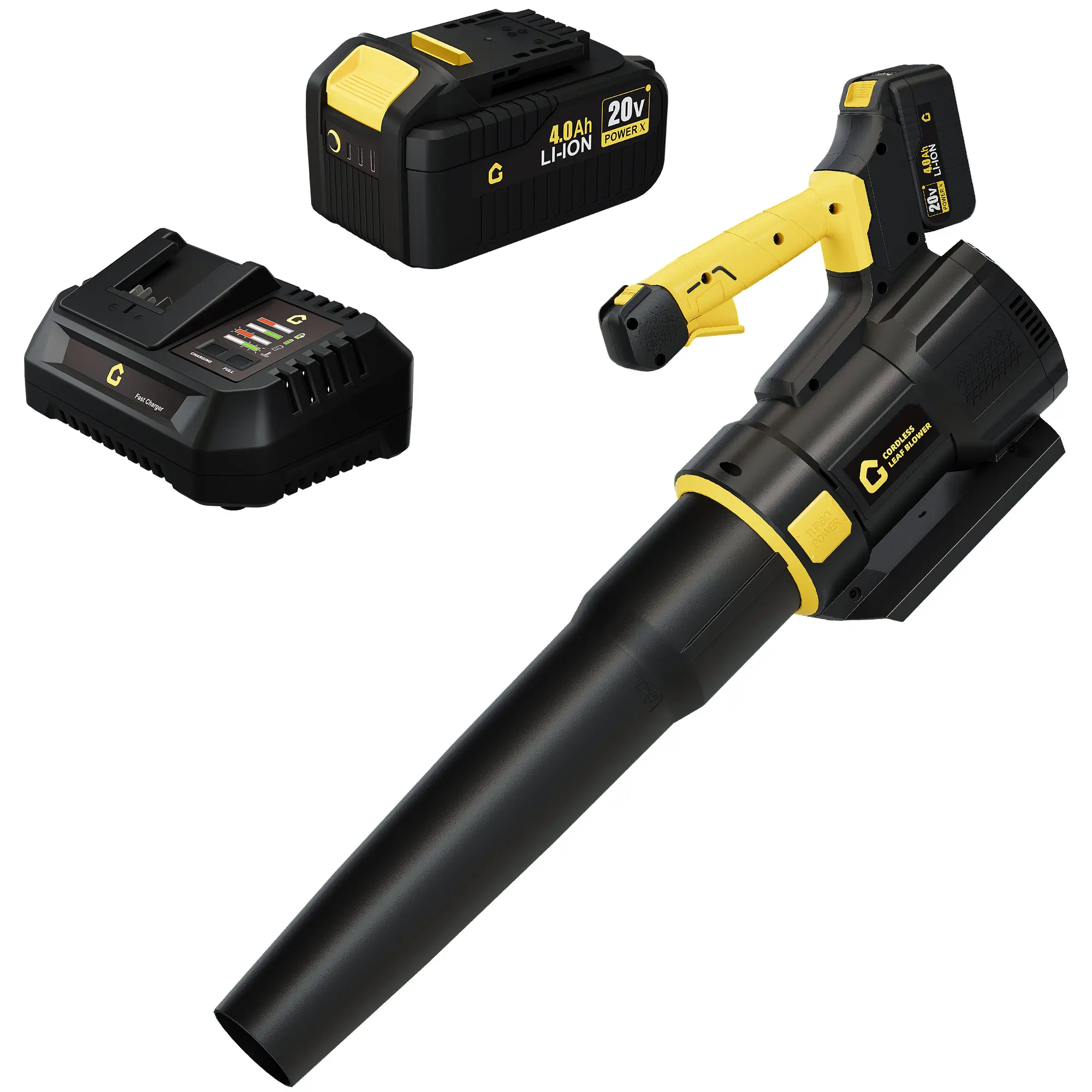 【Garvee】Electric Leaf Blower Cordless – 400 CFM – Battery Powered Blower with 250W Motor, 4.0 Ah Battery & Charger – Ideal for Lawn Care, Patio Cleaning, Yard Work, Garage Cleanup