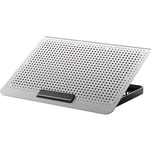 Aluminum Laptop Cooling Pad, Laptop Cooler Stand with 7 Height Adjustable, Laptop Fan Cooling Pad for Laptop 12-15.6 Inch, Notebook Cooler Pad with Two USB Port (Silver)