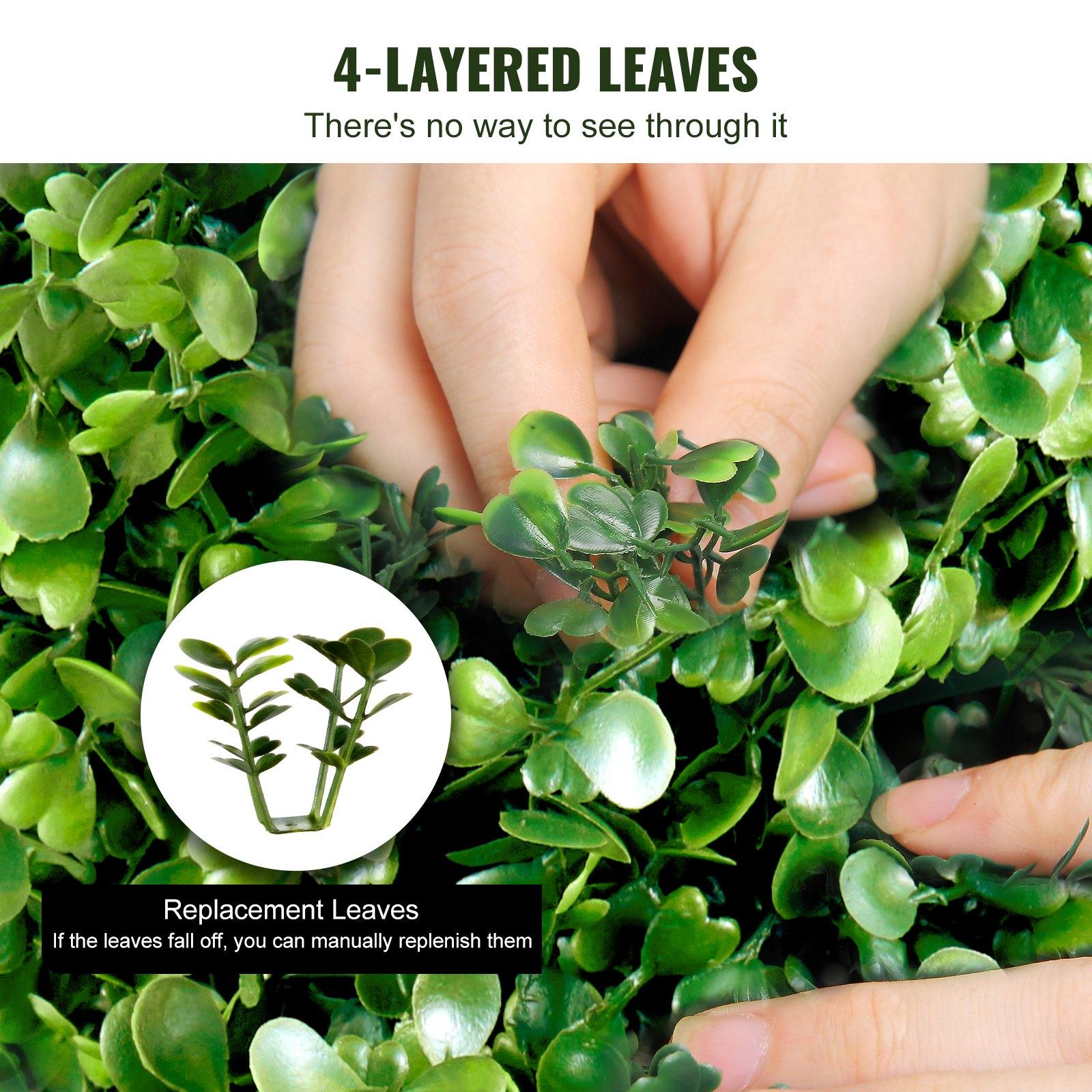 VEVOR 2 pcs. Artificial Boxwood Tower Topiary Spiral Artificial Plant 122cm high Decorative Plant Green Plastic PE Iron Topiary Plants incl. 10 pcs. Replacement Leaves