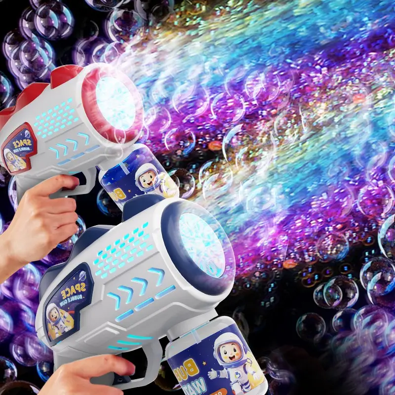 Automatic Space Bubble Machine, Kids Electric Toy, Glow Handheld Bubble Maker, Christmas Gift, No Bubble Solution, No Battery Included, Automatic Bubble Blower
