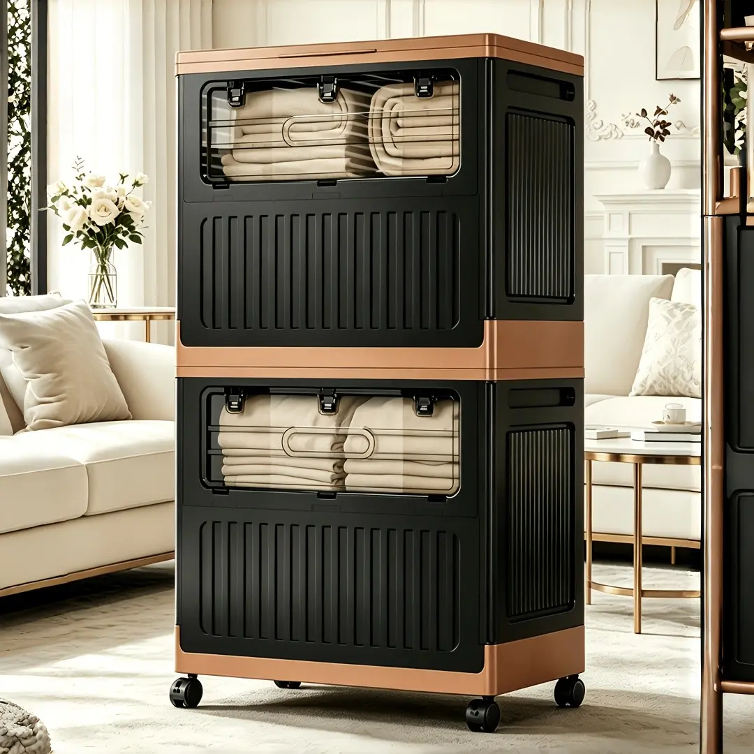 Large Capacity Clothing Storage Box+wardrobe Organizer - Stackable Wardrobe Storage Box with Lid, Durable and Foldable Home Storage Solution, Suitable for Bedding and Seasonal Clothing, Under-Bed Storage