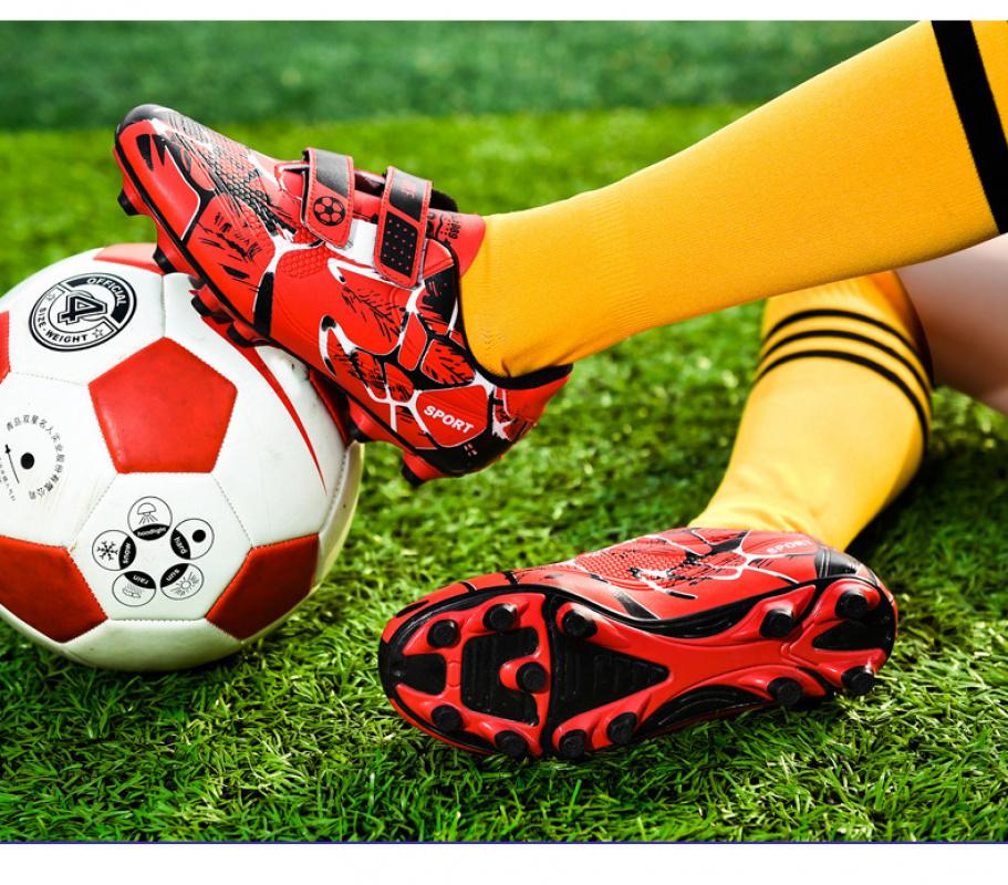 2026 football shoes with Velcro fasteners, large size, for children, boys and girls, with long and short spikes, suitable for primary and secondary school competitions and training, unisex