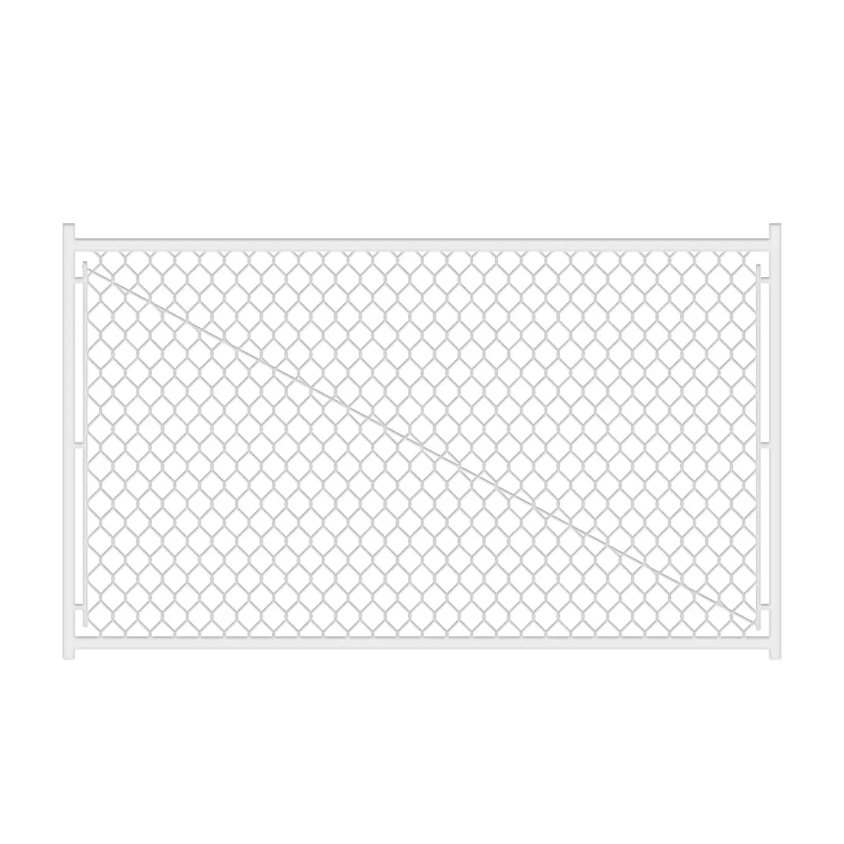 Adjustable 3.8FT Chain Link Walk Gate Kit, Round Corner Frame Design, Heavy-Duty Galvanized Steel Outdoor Fencing Gate, DIY Fit for Garden, Patio, and Pool Decks