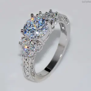 High Grade Hearts & Arrows Zircon Ring, Trendy European American Jewelry, Elegant Engagement Finger Ring for Daily Wear & Gifting