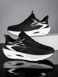 2026 New Breathable Flyknit Men's Running Shoes, Lightweight Shock-Absorbing Soft Sole Sports Shoes, Trendy Shoes