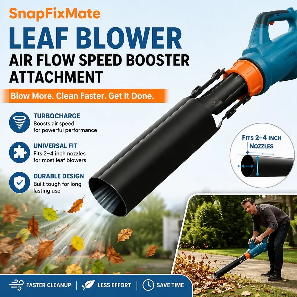 SnapFixMate Leaf Blower Air Flow Speed Booster Attachment, Universal Fit Turbo Nozzle Extension, Fits 2-4 In Nozzles for Yard & Lawn Cleanup #GardenTools #SummerVibes