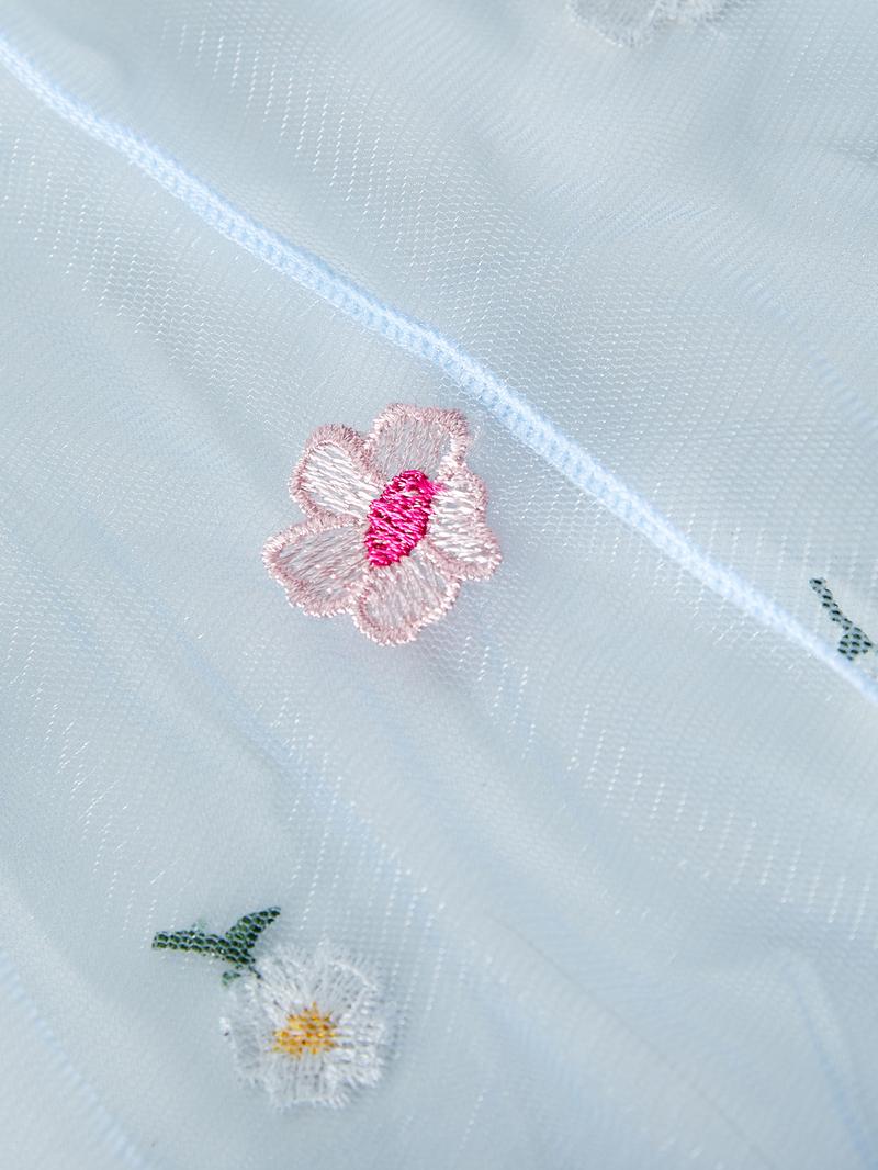 Women's Floral Embroidery Ruffle Hem Cami Nightdress, Adjustable Spaghetti Strap Criss Cross Backless Sheer Nightgown, Soft Comfortable Sleepwear for Women, Strap Chemise Nightgown