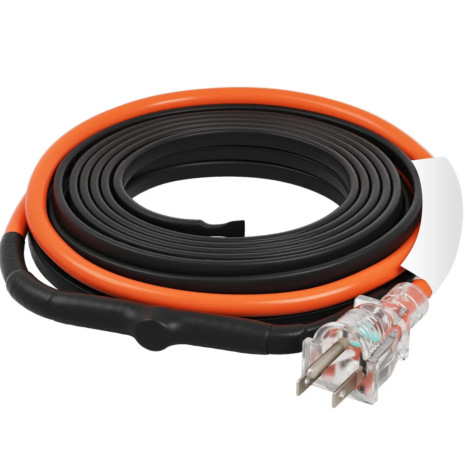 Self-Regulating Pipe Heating Cable Kit, 15 Ft 5W/Ft Plug-In Heat Tape with Thermostat, Grounded Plug, Flexible Installation for Pipes Freeze Protection, Water Resistant for Garages Plumbing Lines, Indoor/Outdoor Use