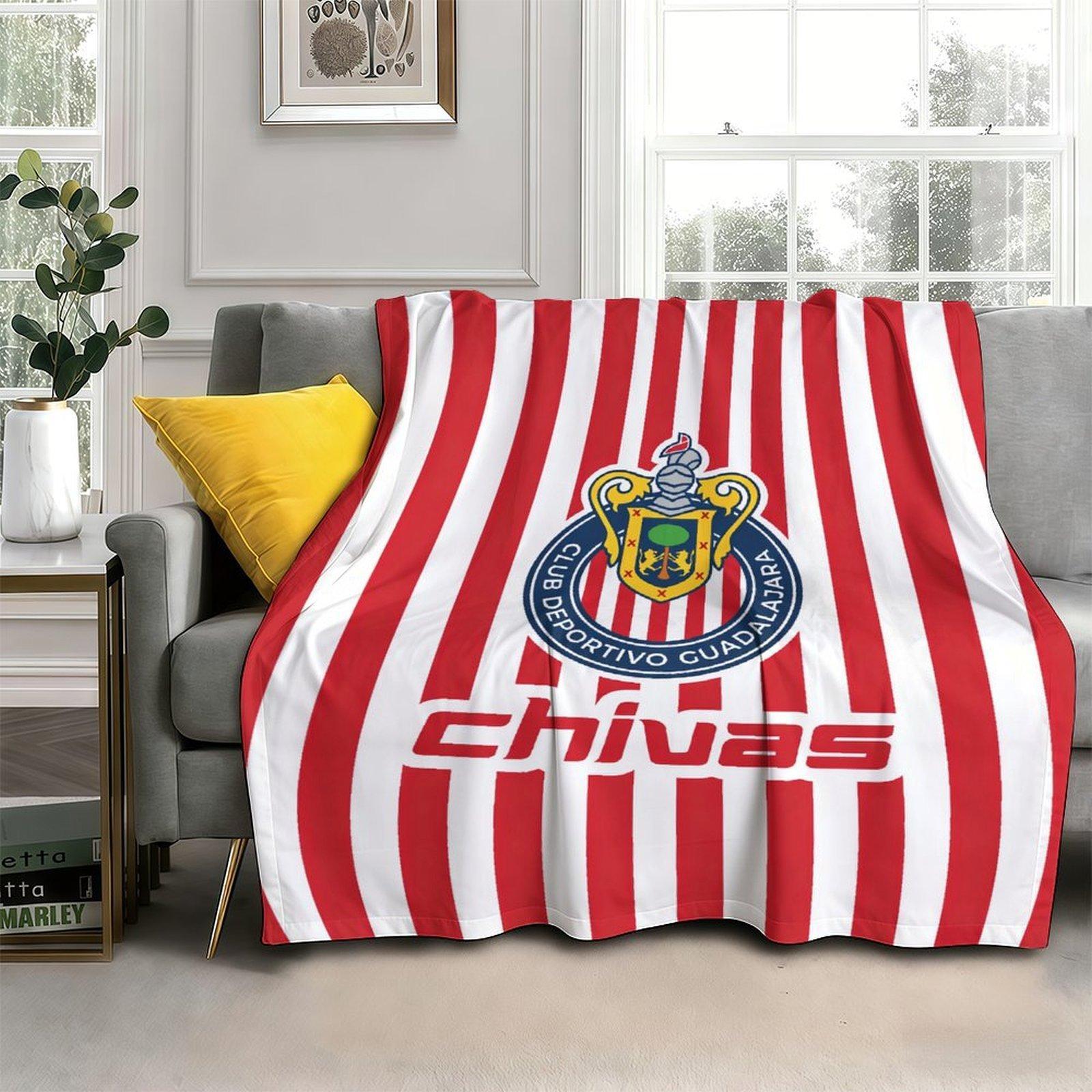 Chivas Blanket - Chivas Deportivo, Liga MX, Las Chivas of Guadalajara, Mexican football fan Blanket,  Mexican league Soccer Club Blanket  , Cobija Sherpa Plush del Chivas, Regalo Papá, Regalo Mamá, Regalo Abuelo