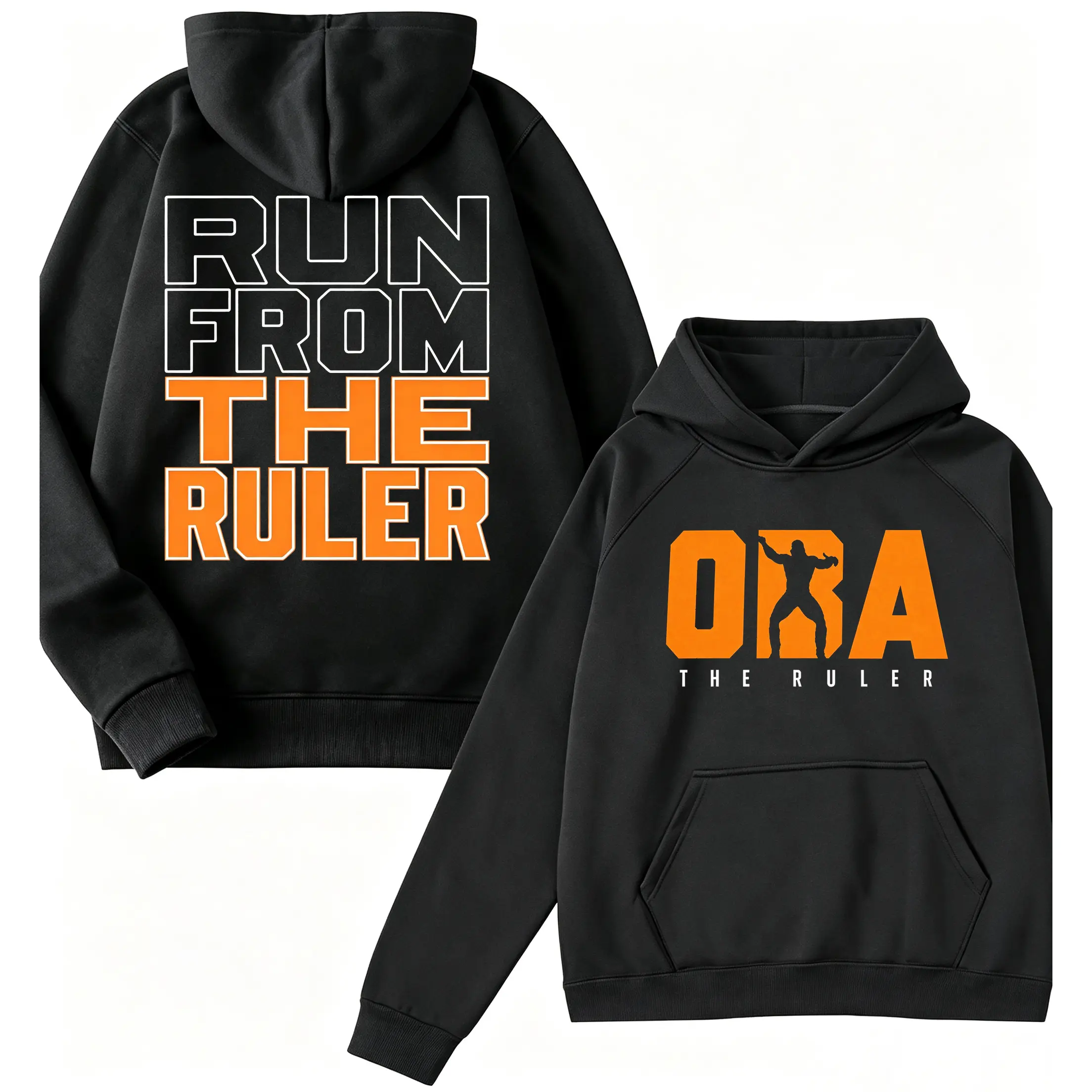 ? ? Oba Femi The Ruler Wrestling Graphic Hoodie for Casual Streetwear Menswear, Vintage  Pullover, Front and Back Print