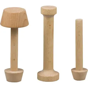 3Pcs Tart Tamper Set Portable Wooden Double Side Pie Pastry Dough Tamper Wooden Egg Tart Mold DIY Cake Pastry Tools for Egg Tart Pasta Cheesecakes and Dessert Baking