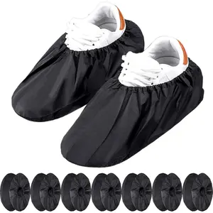 8 Pairs Non Slip Reusable Shoe Covers Waterproof Boot Covers for Household Carpet Floor Protection Machine Washable(Large)