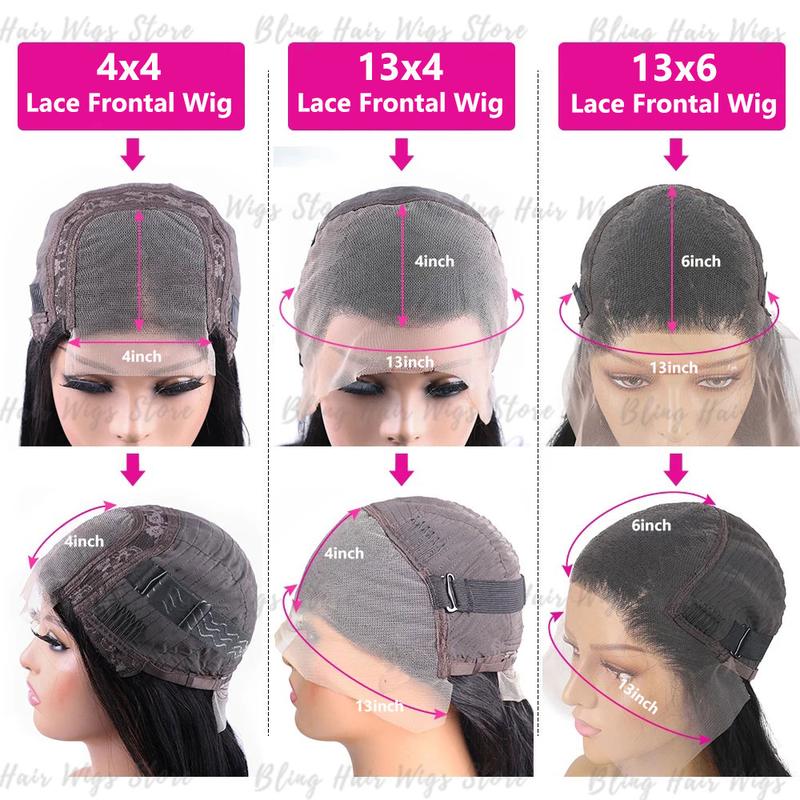 Bling Hair 13x4 13x6 Straight Hd Lace Front Wigs Human Hair 180% Density HD Transparent Straight Frontal Wig for Women Straight Wigs Pre Plucked with Baby Hair TikTokShopHolidayHaul