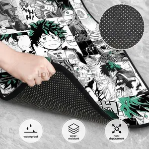 My Hero Academia Anime Manga Car Floor Mats Set of 4 Vehicle Front Rear Carpets Non-Slip Auto Foot Mats Car Accessories Decor