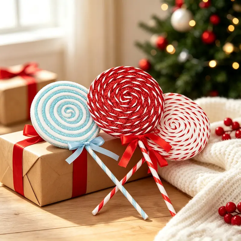 2 creative Christmas simulated windmill lollipop decorations, full of fun, exquisite and lightweight, suitable for holiday parties and ball atmosphere decoration, Christmas decoration.