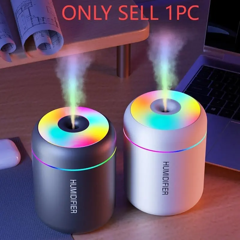 Portable USB Mini Humidifier, RGB Color Changing Night Light, Cool Mist Scent Diffuser, Quiet Desktop Aroma Diffuser for Home Office Bedroom Car Decor