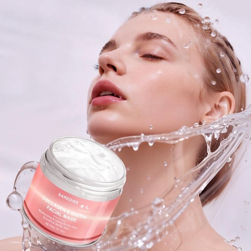 Collagen & Biotin Peel-off Facial Mask, Deep Moisturizing Facial Mask, Lifting and Firming Face Mask, Facial Skin Care Product for Women & Men