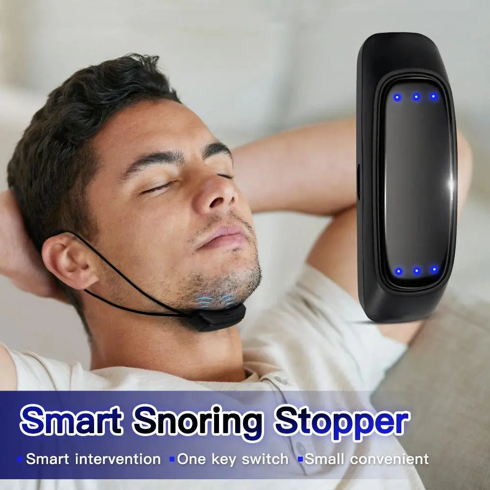 USB Rechargeable EMS Pulse Wearable Device, Portable Smart Sleep Comfort Accessory for Snore Relief