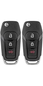 Flip Fob Replacement Fits for 2015 2016 Ford F150 Fob F250 F350 2017 2018 2019 2020 Explorer (2016-2022) F350 F450 Ranger Ecosport Bronco Keyless Entry Remote Fob N5F-A08TAA (Pack of 2)