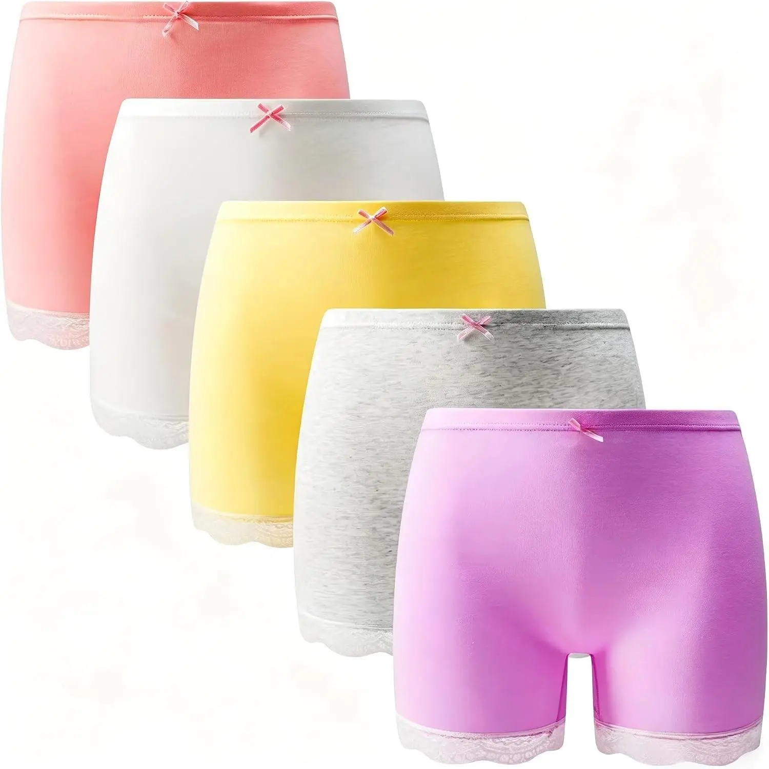 Girls' Soft Cotton Underwear - Boy Shorts Boxer Briefs Panties, 5-Pack(Gift)